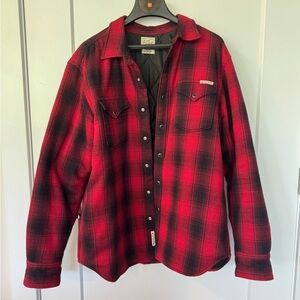 Lucky Brand Red and Black Checkered Men's Shirt